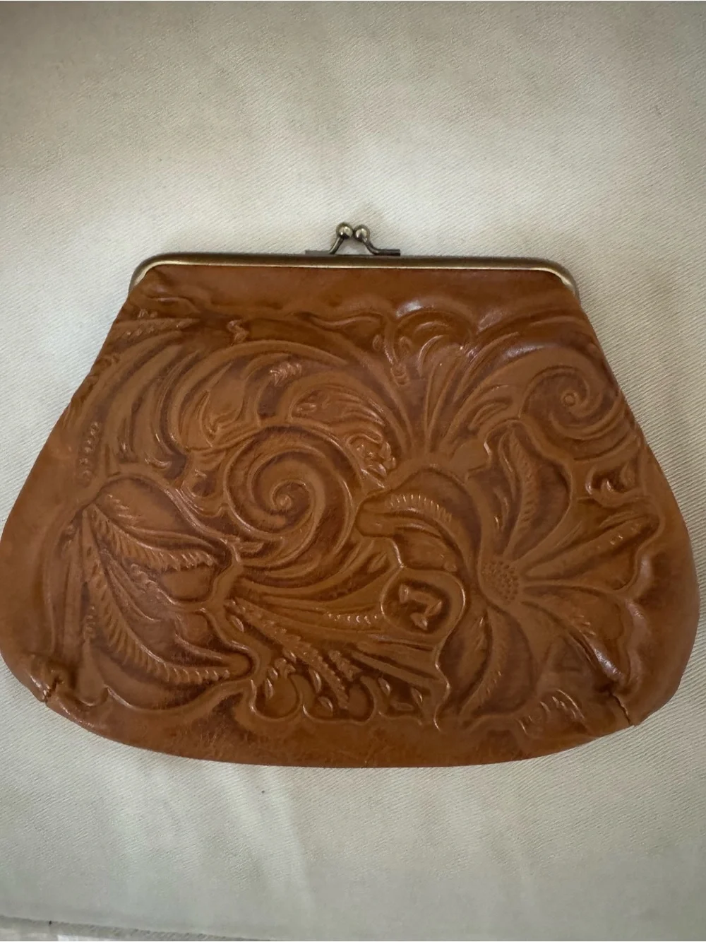 Patricia Nash Leather Kiss Lock Clutch